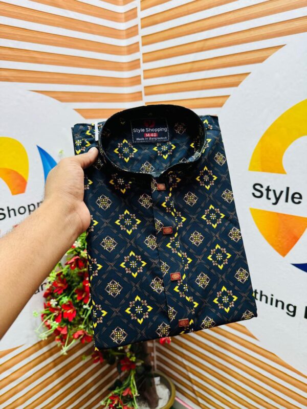 Embroidery Panjabi Sarton Cotton Fabrics Snap Button